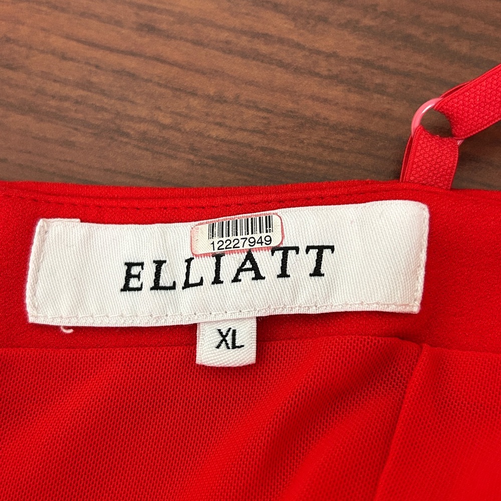 ELLIATT size XL Sydne Red Pink colorblock Stretch Midi Dress - Picture 5 of 5